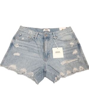 Light Blue Distressed Denim Shorts